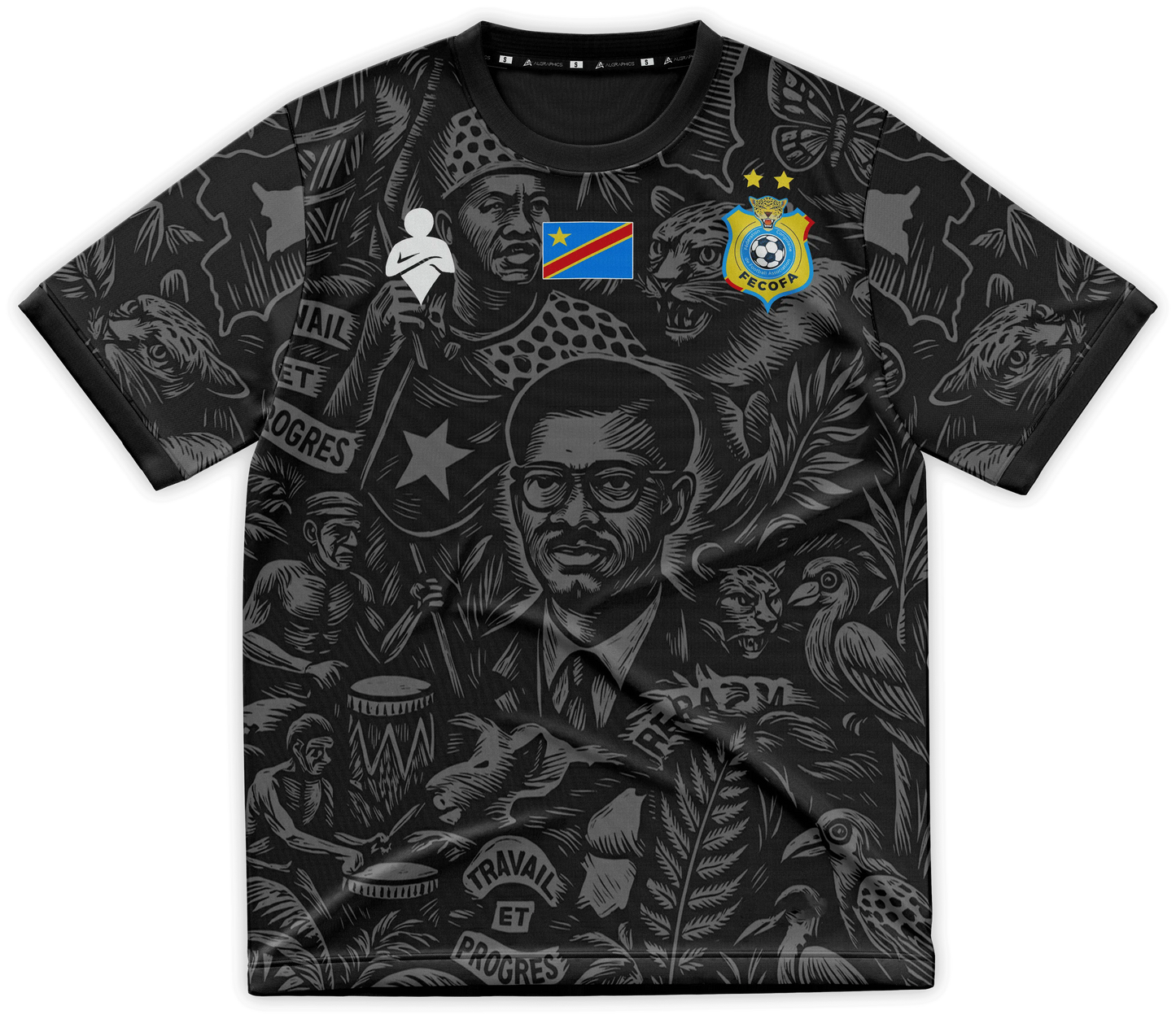 [PRECOMMANDE] Maillot de Foot Congo Noir - Concept Patrice Lumumba JefeX2
