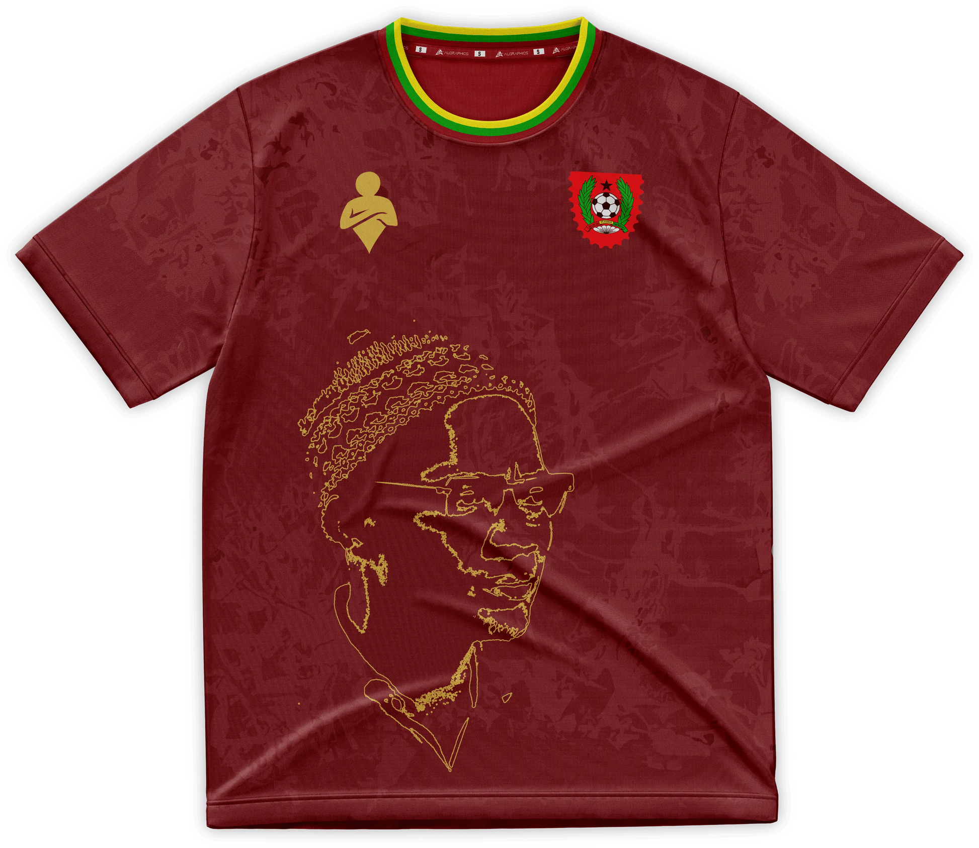 Maillot de Foot Guinée Bissau Rouge - Concept  Amilcar Cabral JefeX2